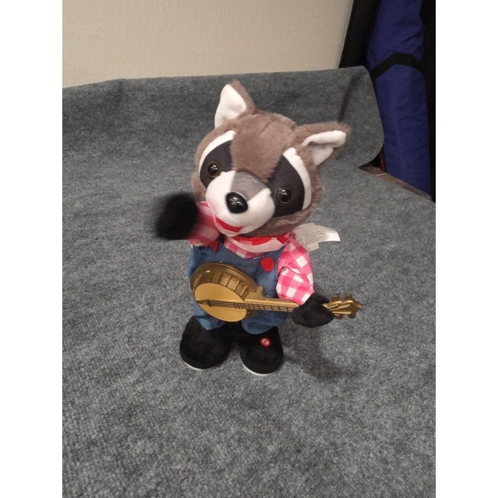 Gemmy Animated Racoon Plush Plays Banjo and Dances, SEE VIDEO - Picture 3 of 4